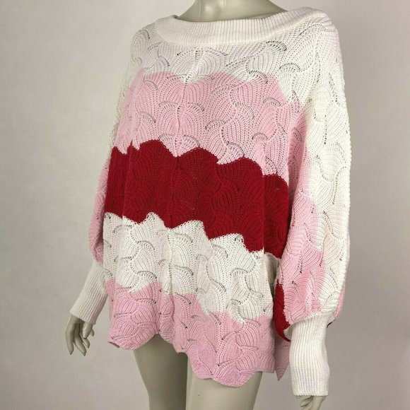 Andrée by Unit Color‎ Block Cozy Sweater Dolman Sleeve Pullover Women 2X 3X NWT - Picture 4 of 11